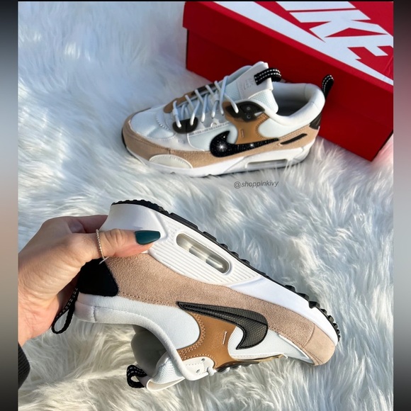 Custom Copper Swarovski Nike Women Air Max 90 Futura. US 7.5 brand new! - Picture 3 of 6